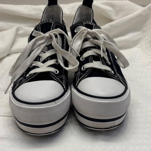 Black & White Platform Sneakers - Picture 3 of 9